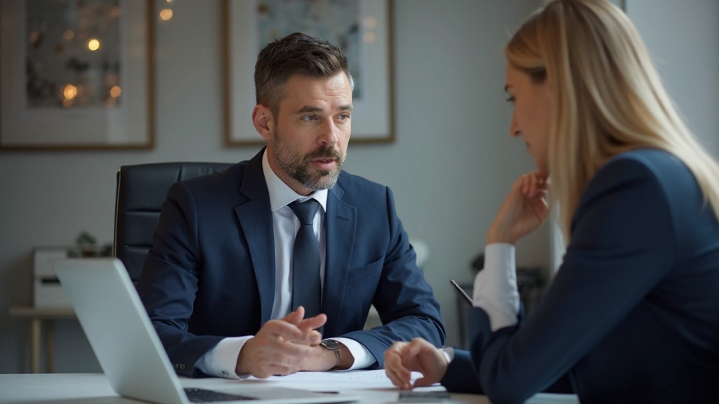 Консультант объясняет инвестиционные варианты клиенту