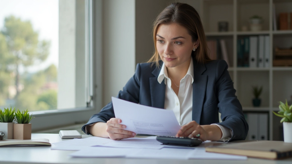 Профессиональное фото рабочего стола с финансовыми документами и калькулятором